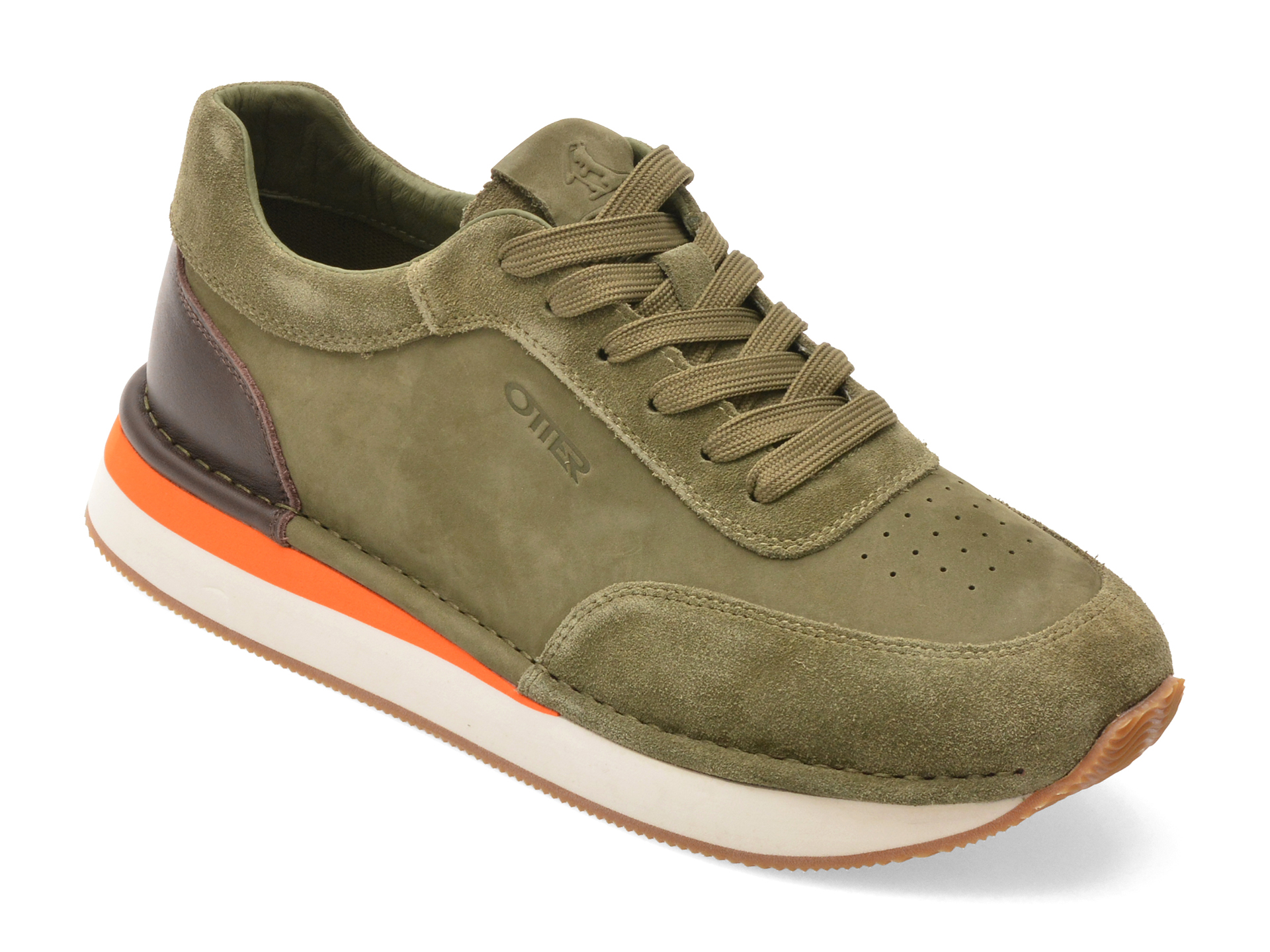 Pantofi Sport OTTER Kaki Piele Întoarsă