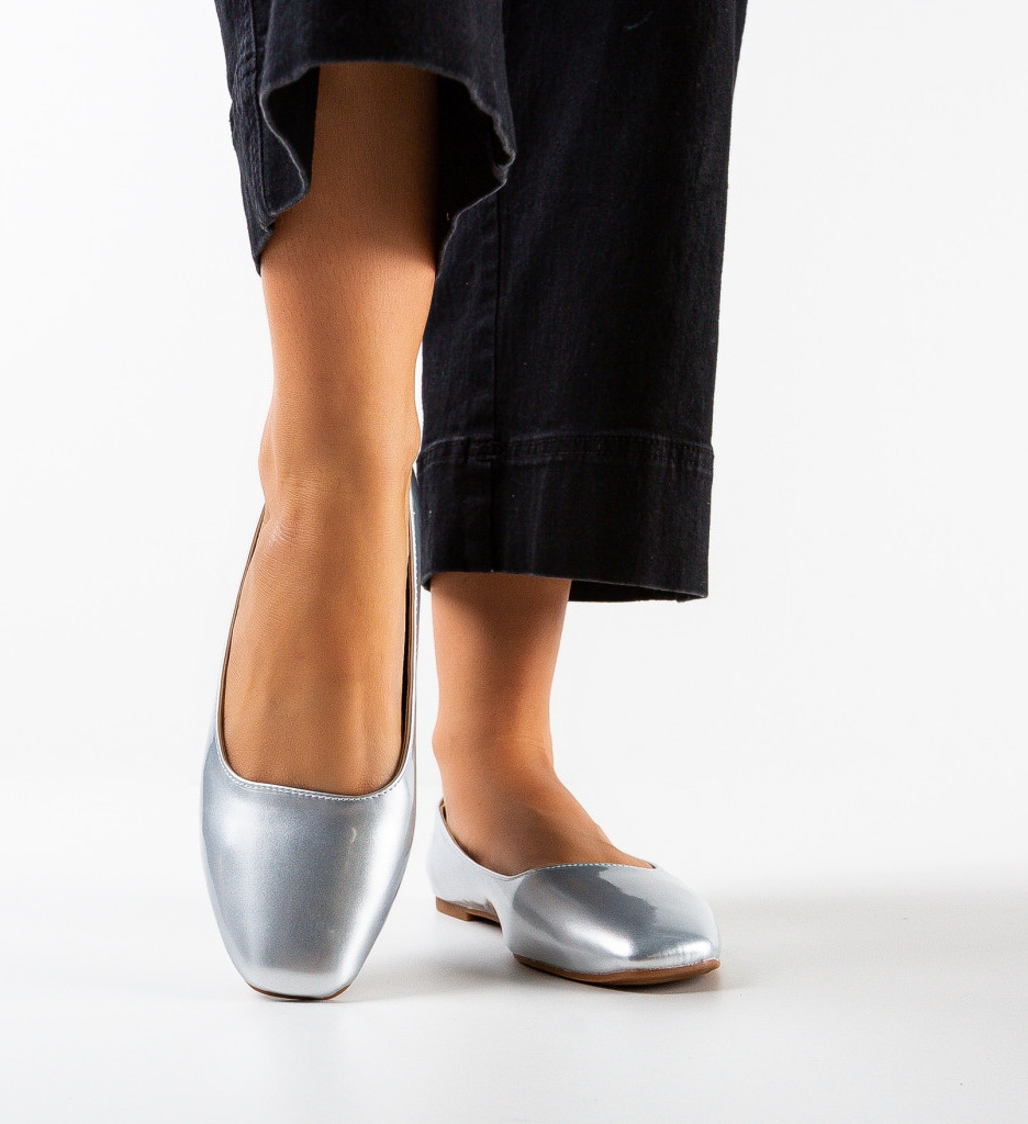 Balerini Dama Argintii Comodi | Stil Casual Elegant