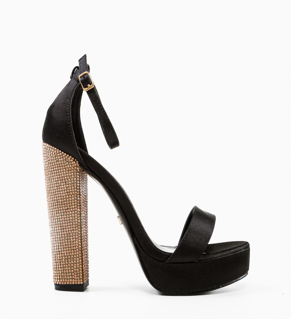 Sandale Toc Kian Negre | Eleganță Versatilă