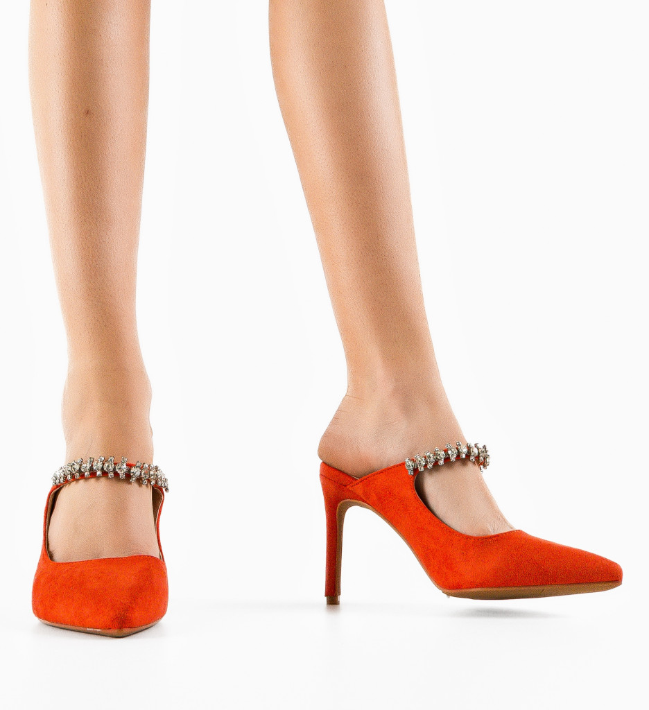 Pantofi dama Anat Portocalii - Eleganță Vibrantă - imagine 3