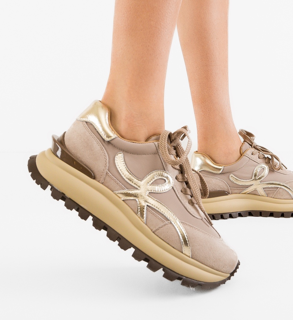 Sneakers Dama Amotto Bej | Confort și Stil - imagine 4