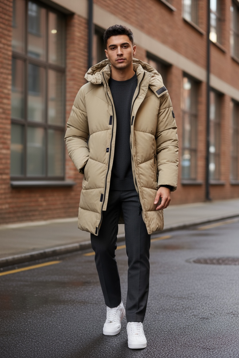 Geaca Barbati Iarna Bej Fashion