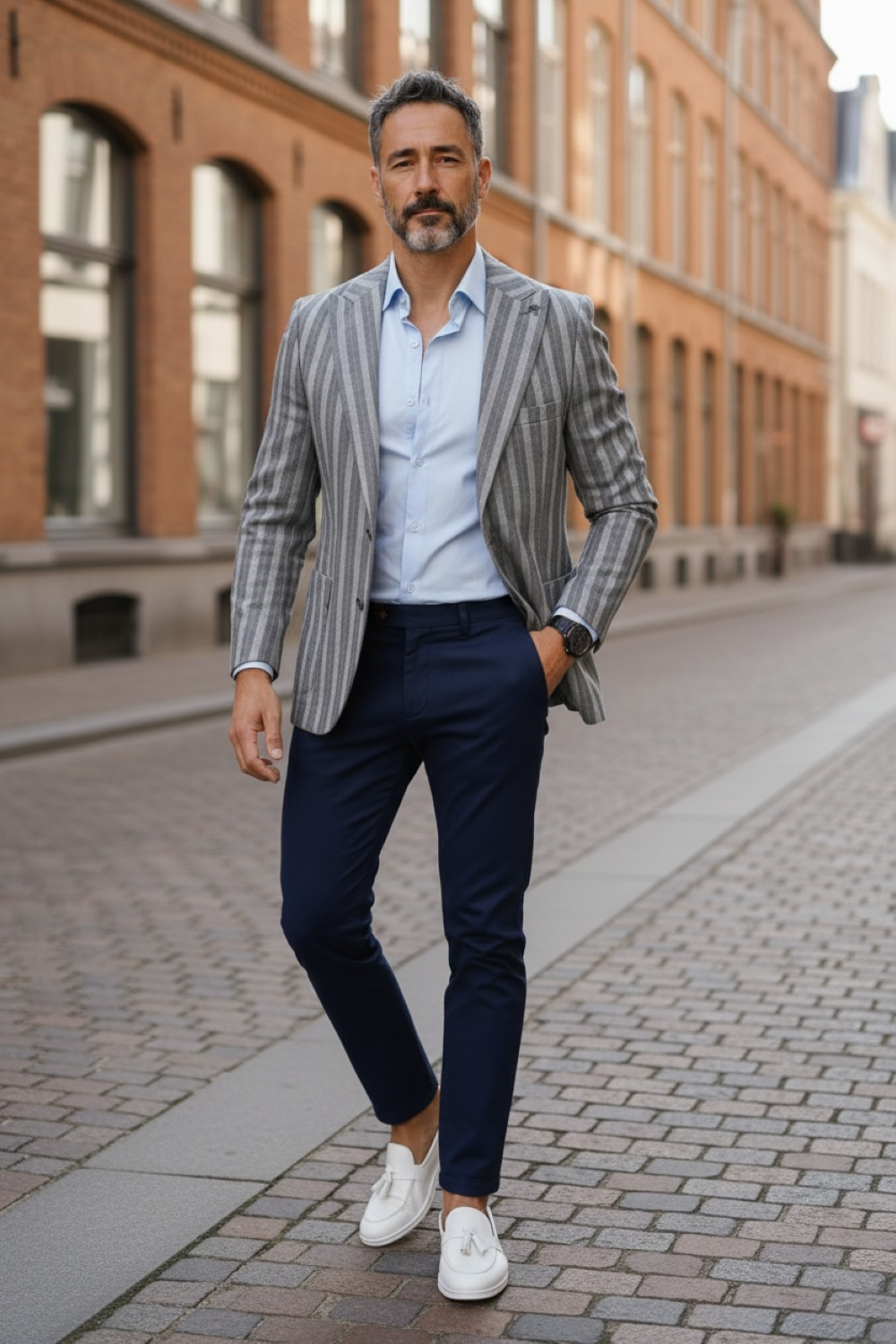 Sacou Bărbați Slim Fit Elegant - imagine 2