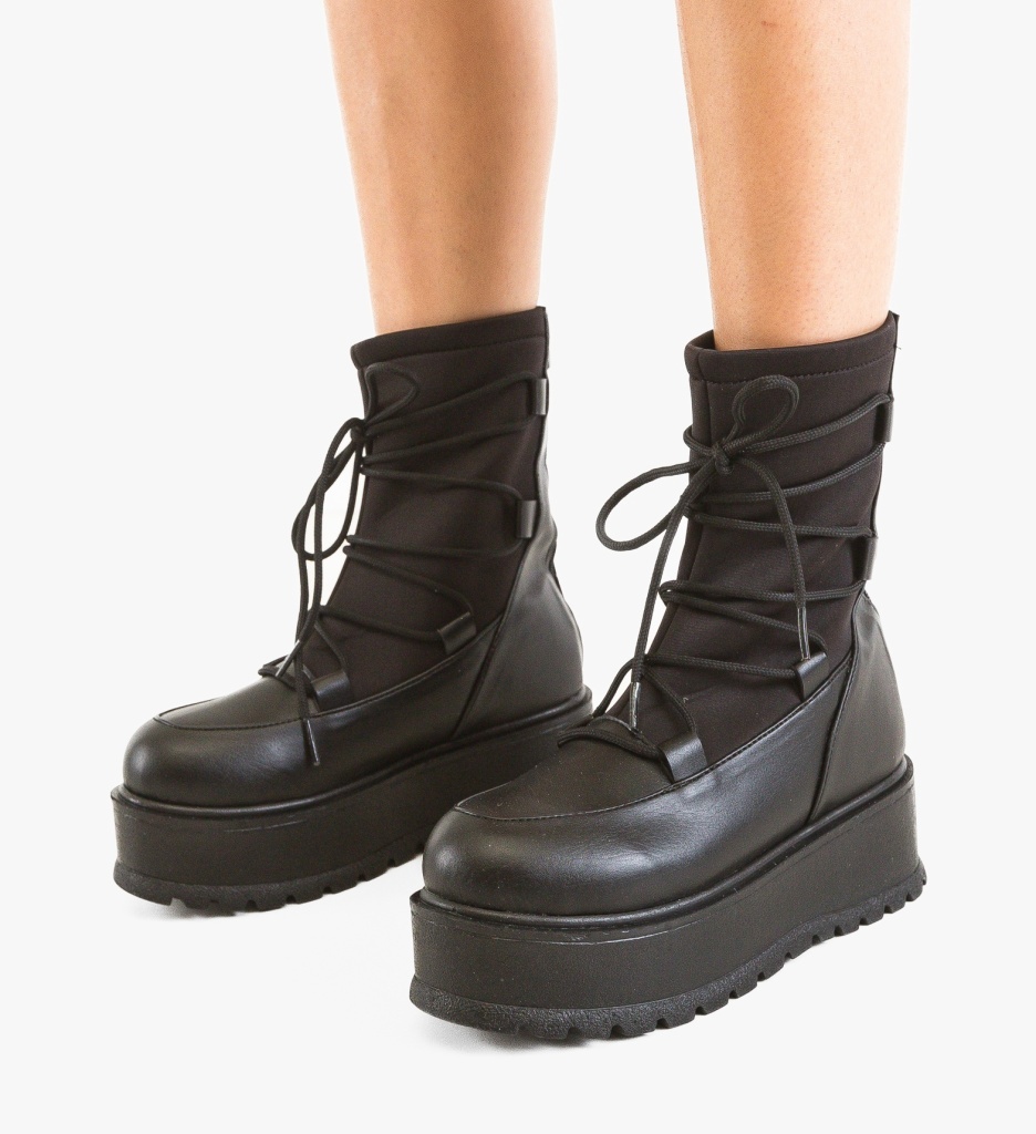 Ghete Dama Gelyn Negre Depurtat | Confort & Stil - imagine 4