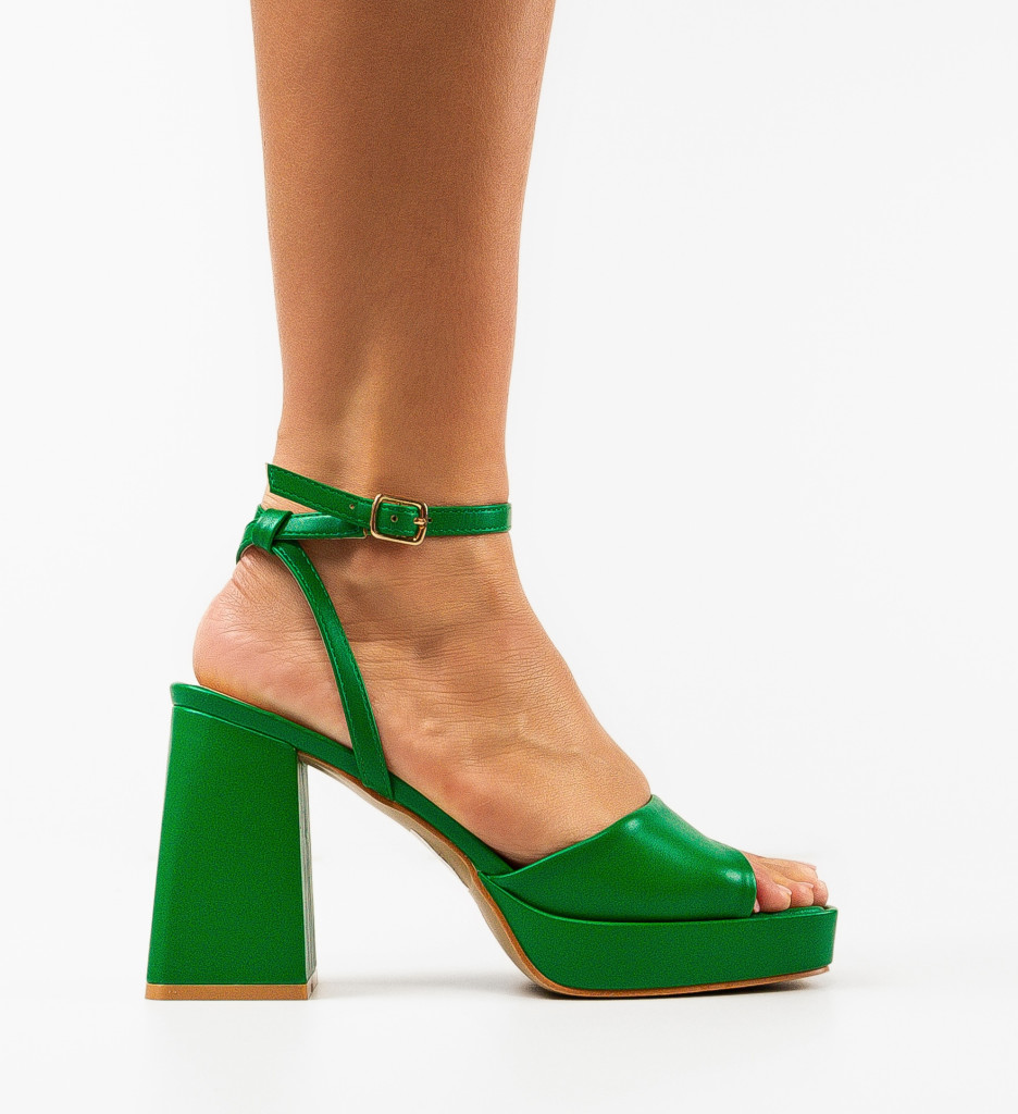 Sandale cu Toc Flaviana Verzi | Eleganță Maximă - imagine 4