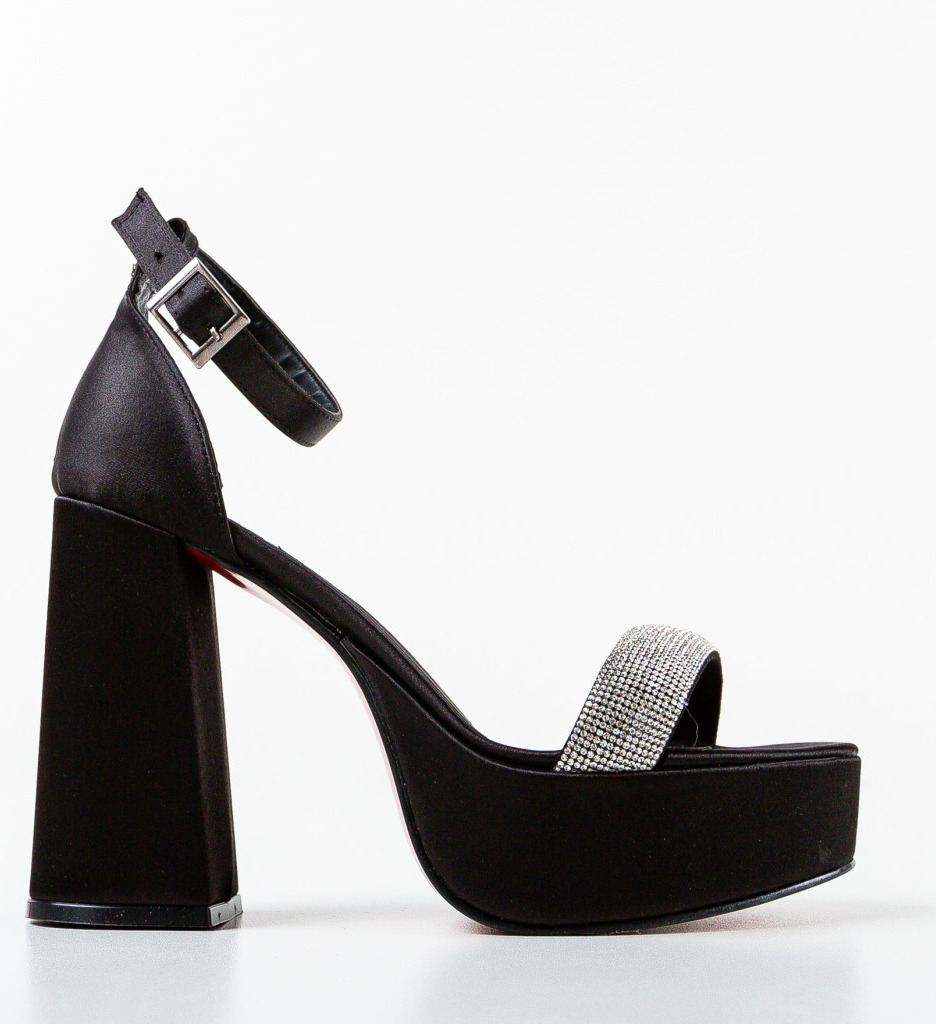 Sandale Gabama Negre cu Toc Elegante - imagine 5
