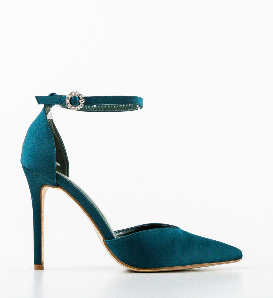 Pantofi dama toc verde eleganți - imagine 4