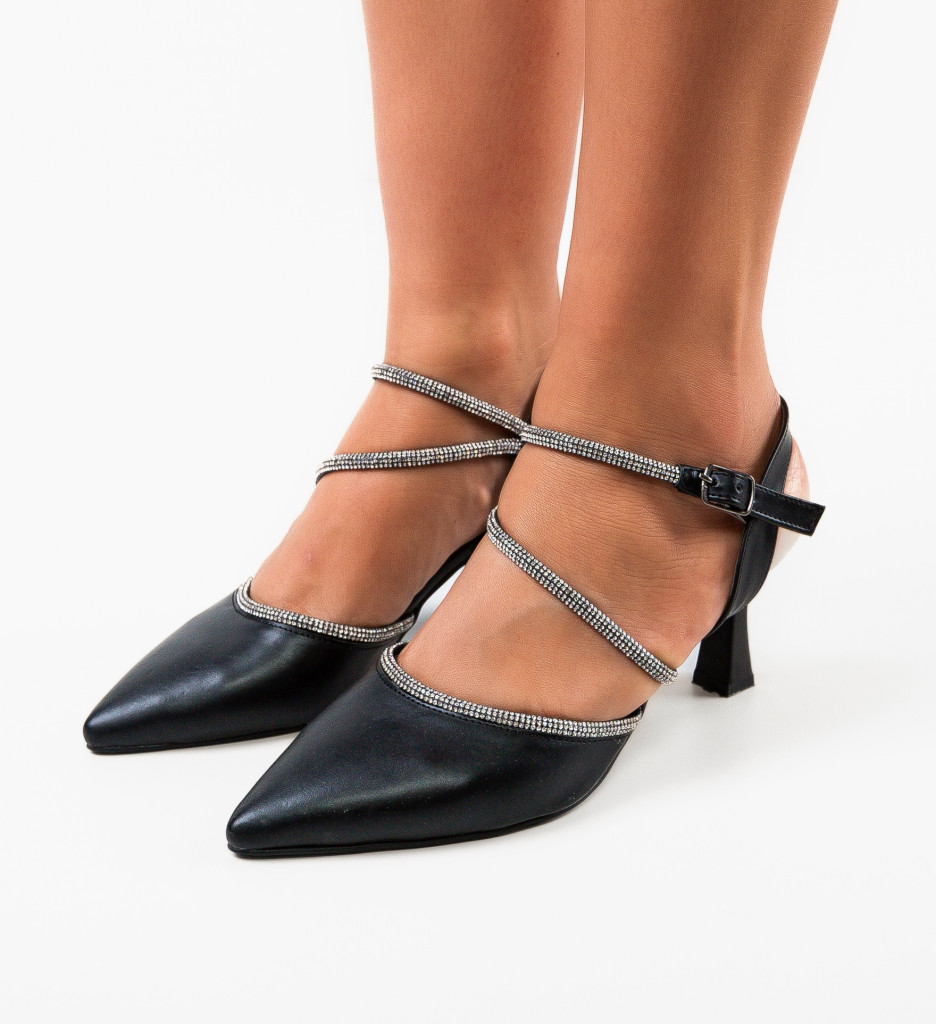 Pantofi cu toc Okeyt Negri - Eleganță și Stil - imagine 2
