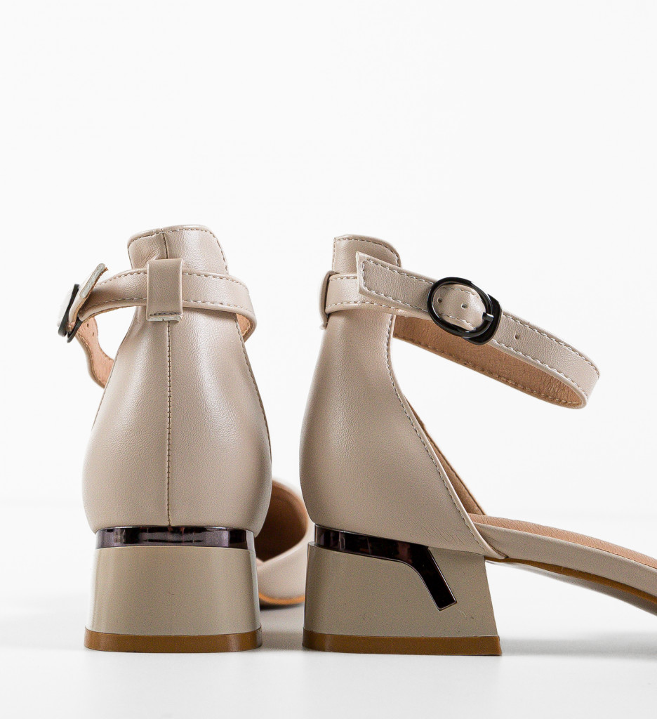 Pantofi Toc Zahra Bej - Eleganță Premium - imagine 6