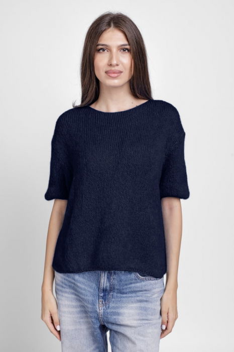 Pulover Pufos din Mohair Bleumarin | Shopika