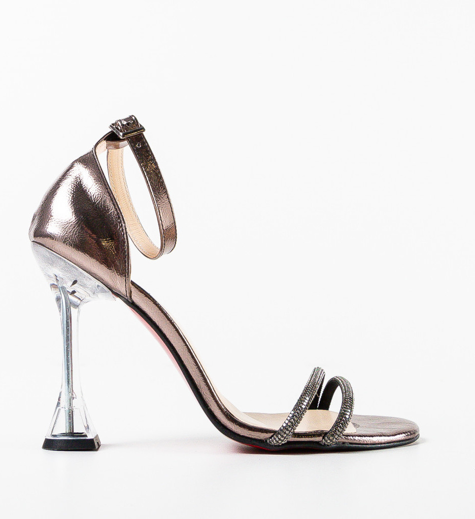 Sandale cu Toc Ilena Gri - Eleganță și Stil - imagine 4