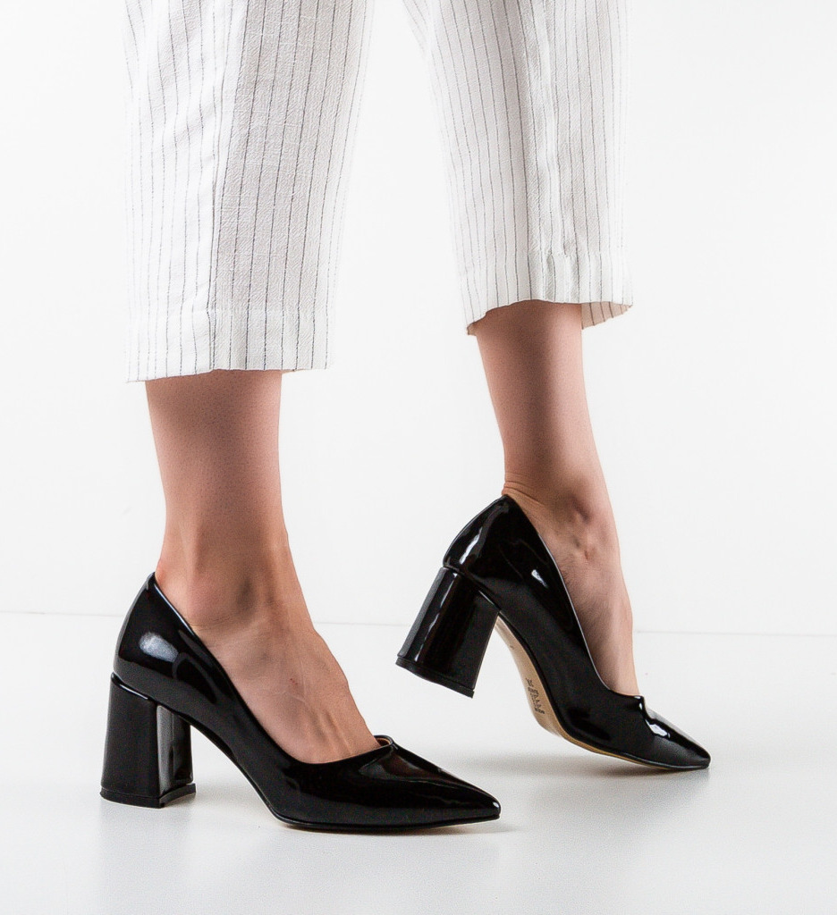 Pantofi cu toc Lilly Negri - Eleganță Urbană - imagine 3
