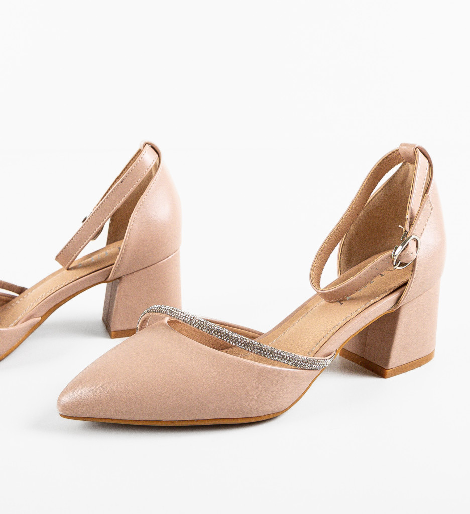 Pantofi Pamela Roz cu Toc Eleganți - imagine 5