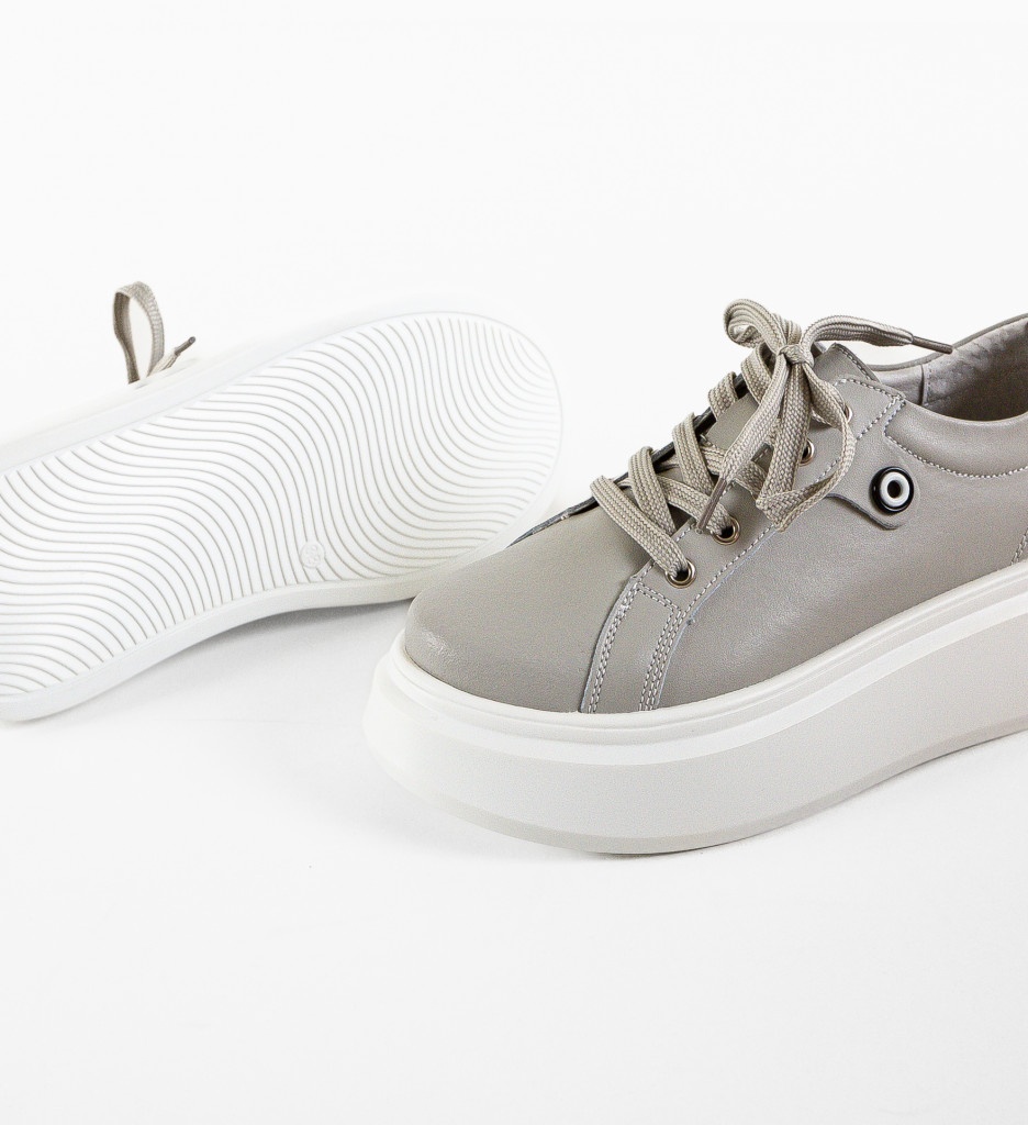 Pantofi Casual Nuandre Gri Confort Stil - imagine 5