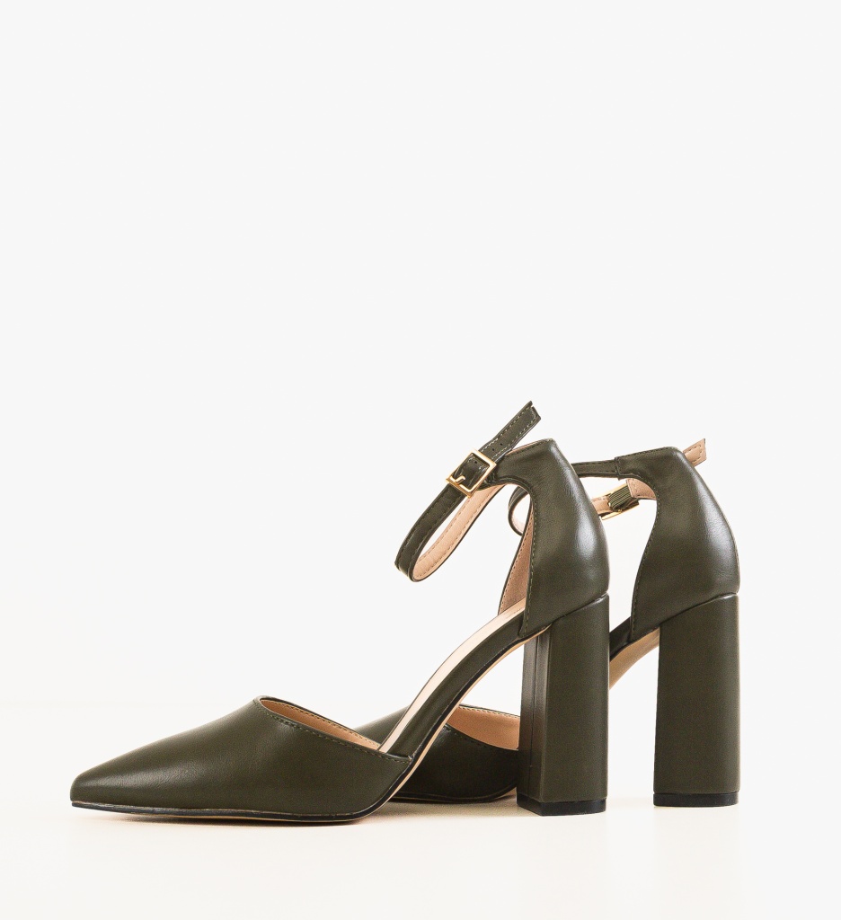 Pantofi Saira Verzi Eleganți cu Toc - imagine 5
