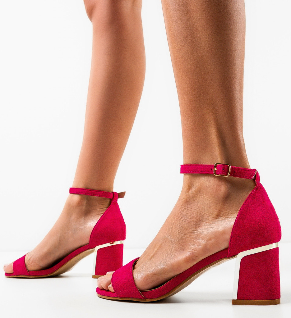 Sandale Ycono Fuchsia cu Toc Elegant