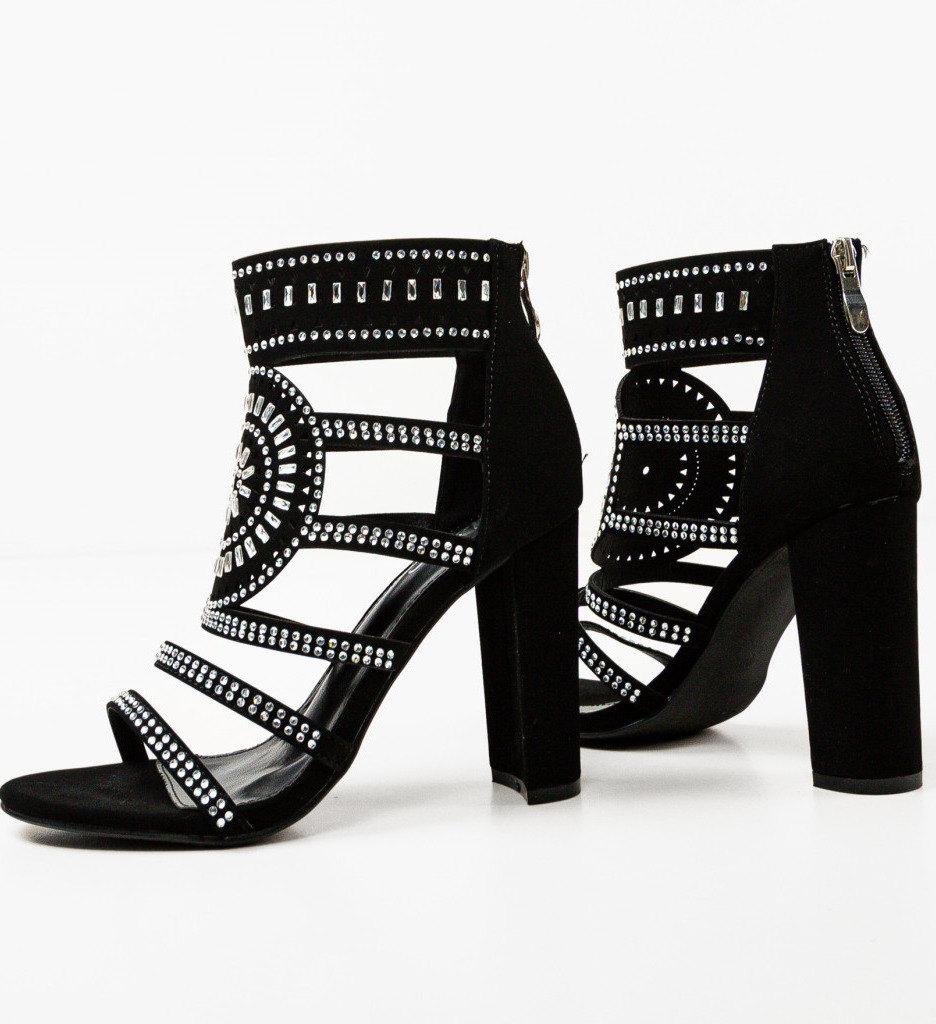 Sandale cu Toc Samanta Negre | Eleganță și Stil - imagine 7