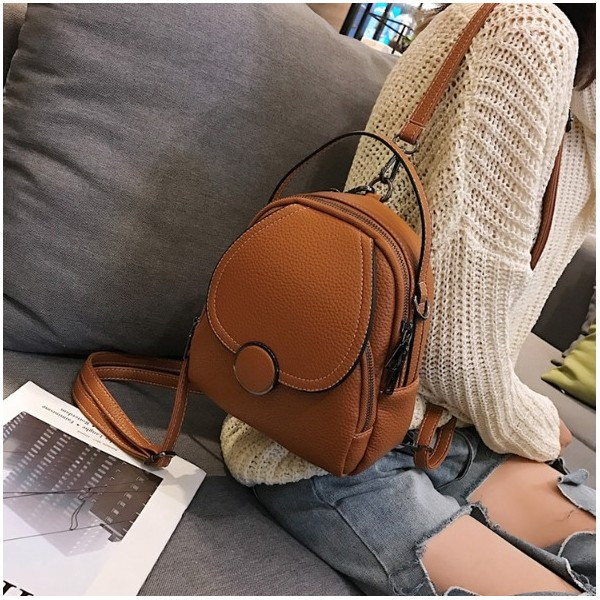 Rucsac dama Genila GT410, maro deschis, versatil - imagine 5