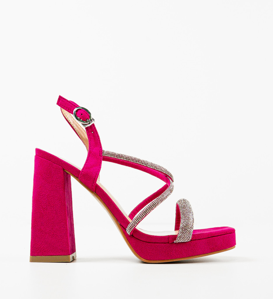 Sandale Dama Fuchsia cu Toc Elegant - imagine 4