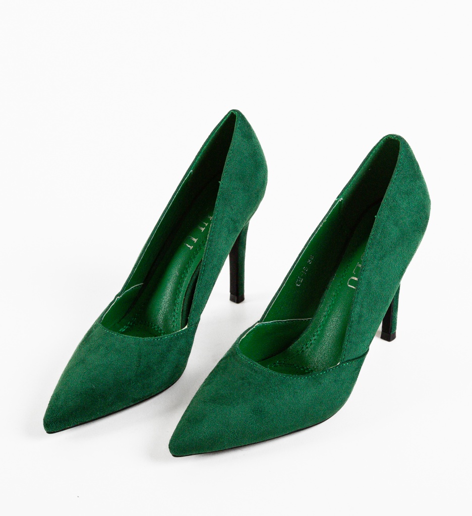 Pantofi dama Araj Verzi cu Toc Elegant - imagine 7