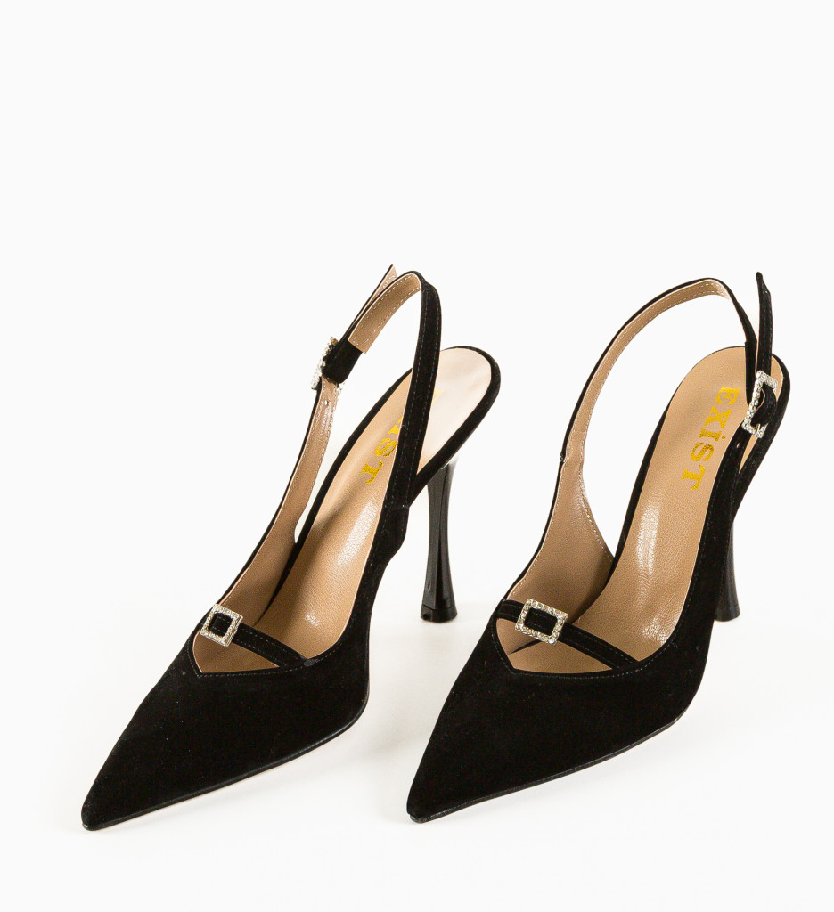 Pantofi Zeroun Negri cu Toc Eleganți - imagine 11