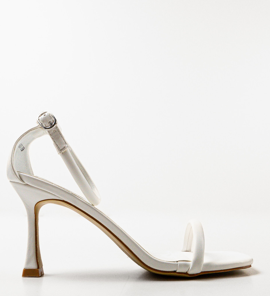 Sandale Toc Sykes Albe | Eleganță și Confort - imagine 3