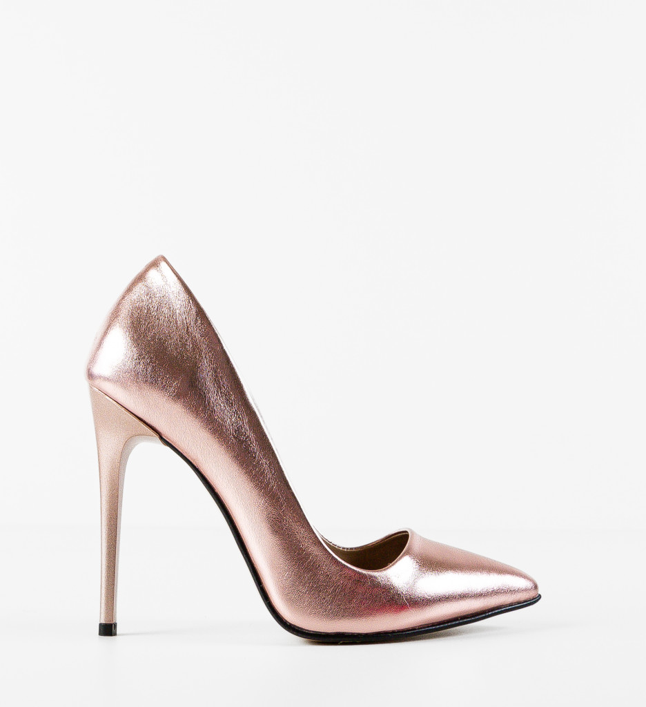 Pantofi Oideo Roz cu Toc Eleganți - imagine 4