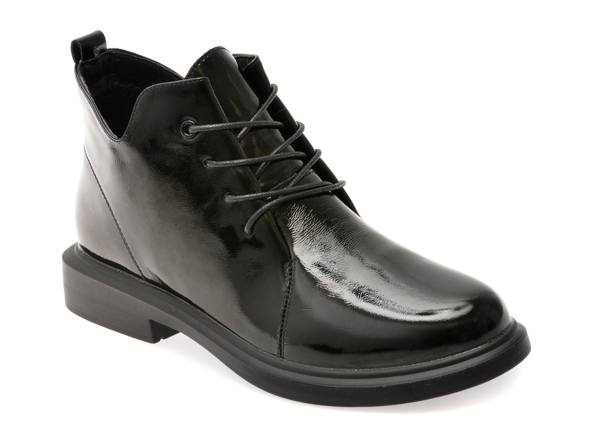 Ghete Flavia Passini Negre Piele Lacuita