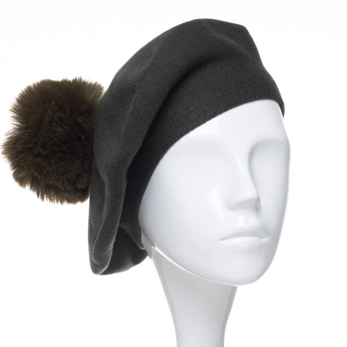 Bereta Kaki cu Mot Shopika | Accesoriu Eleganță - imagine 1
