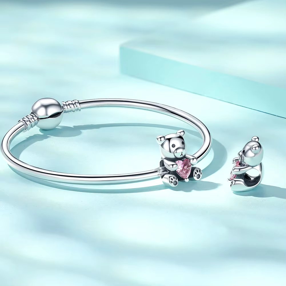 Charm Argint Ursulet Delis | Placat Rodiu - imagine 2