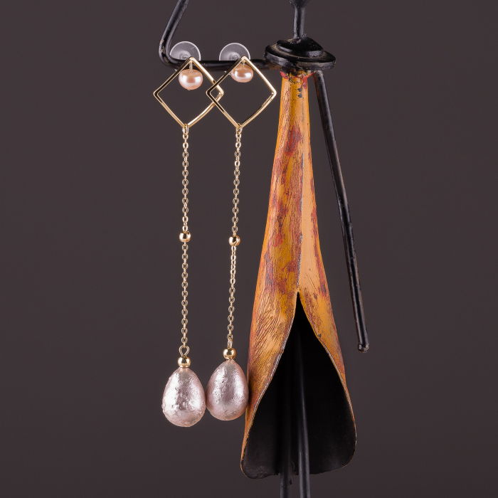 Cercei Aurii Eleganti cu Perla | Shopika