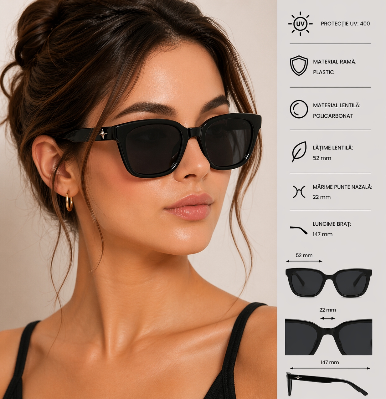 Ochelari Picadili Femei cu Protecție UV 400 - imagine 3