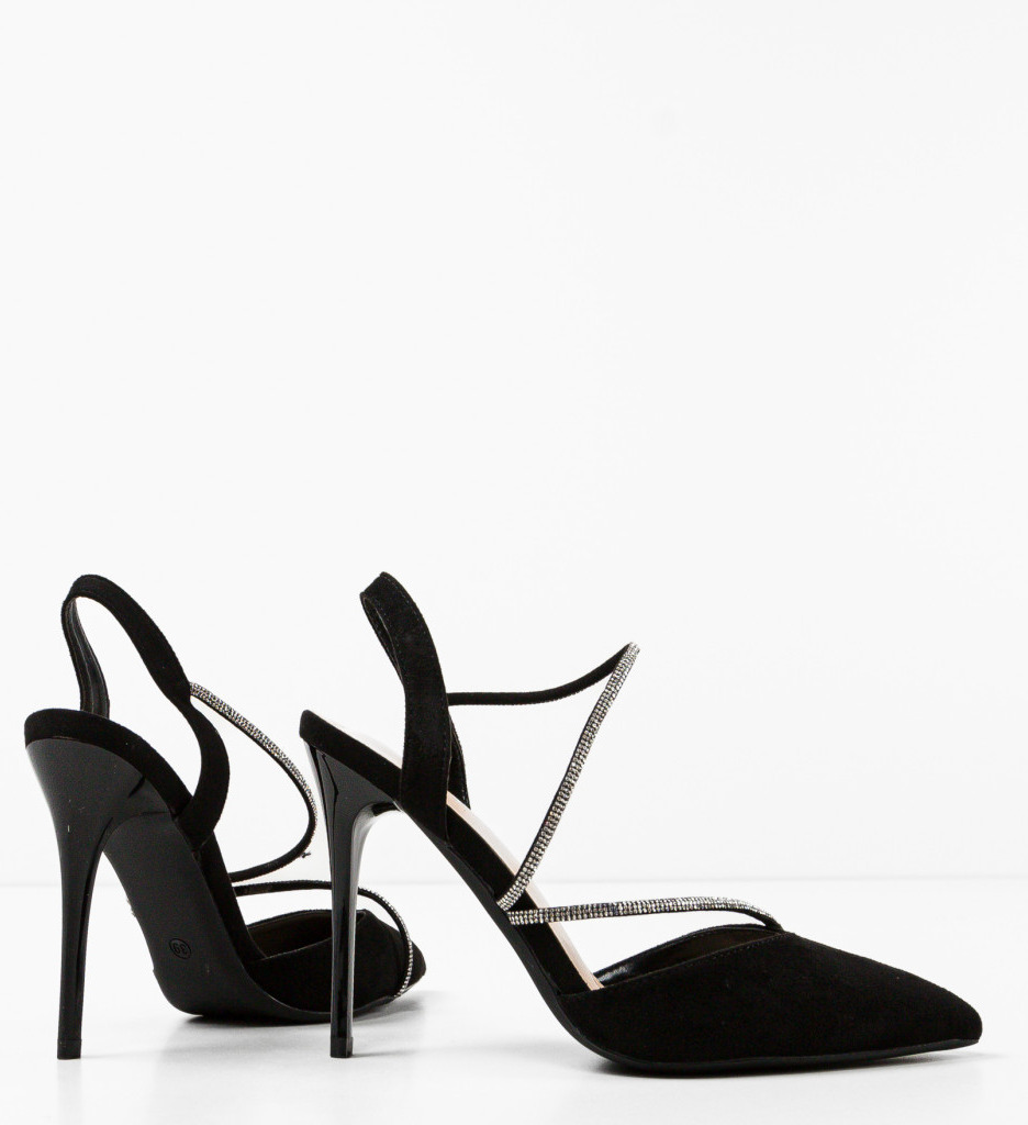 Pantofi cu toc Tuay negri eleganți - imagine 6