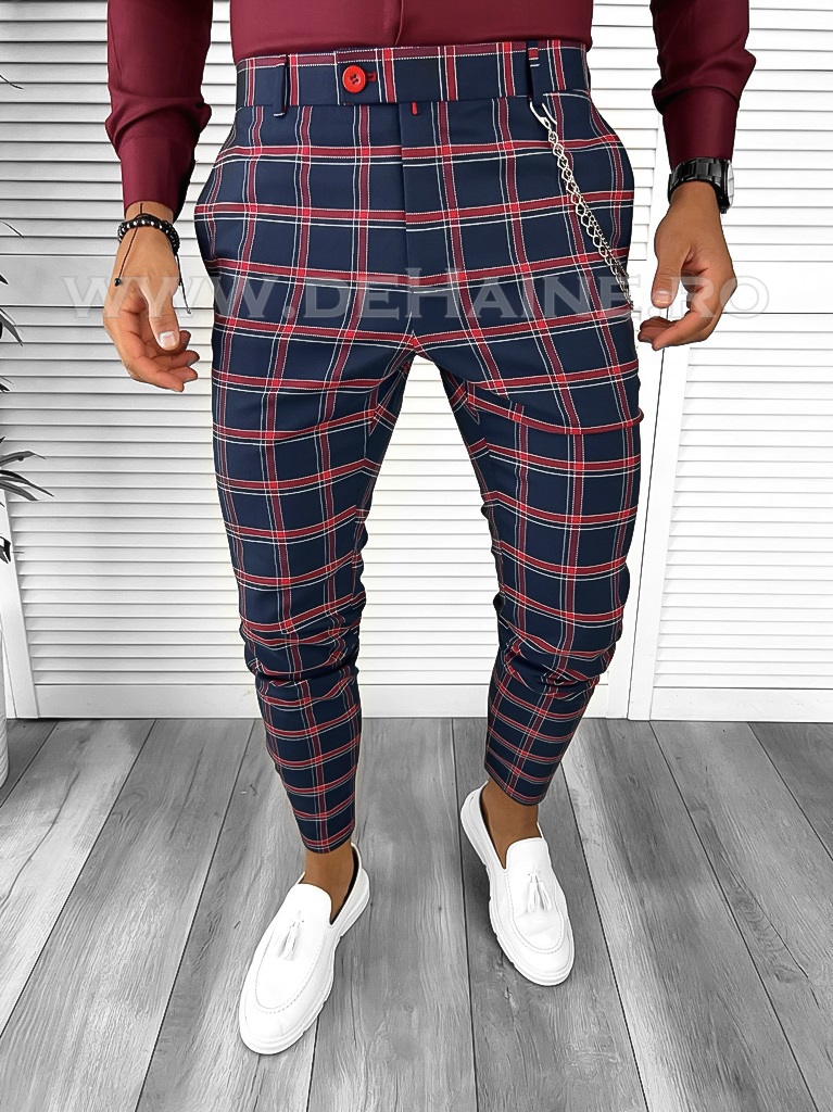 Pantaloni Eleganti Barbati Carouri Regular Fit