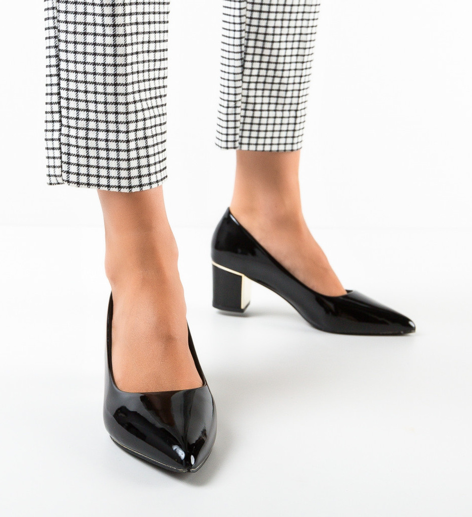 Pantofi Coles Negri | Toc Elegant pentru Ocazii - imagine 5