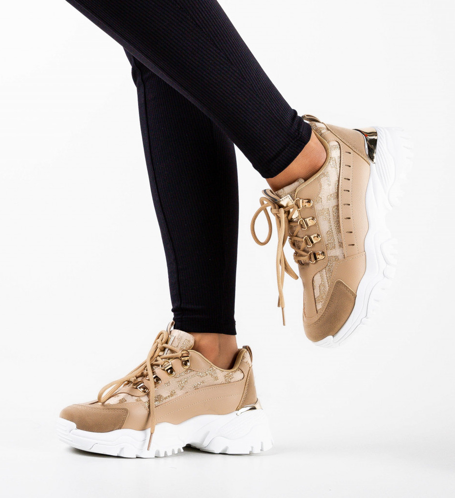 Sneakers Dama Huff Khaki | Confort & Stil - imagine 2
