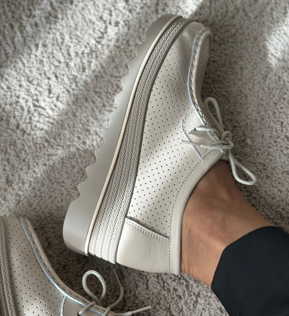 Pantofi Casual Dama Bej | Confort si Stil - imagine 3