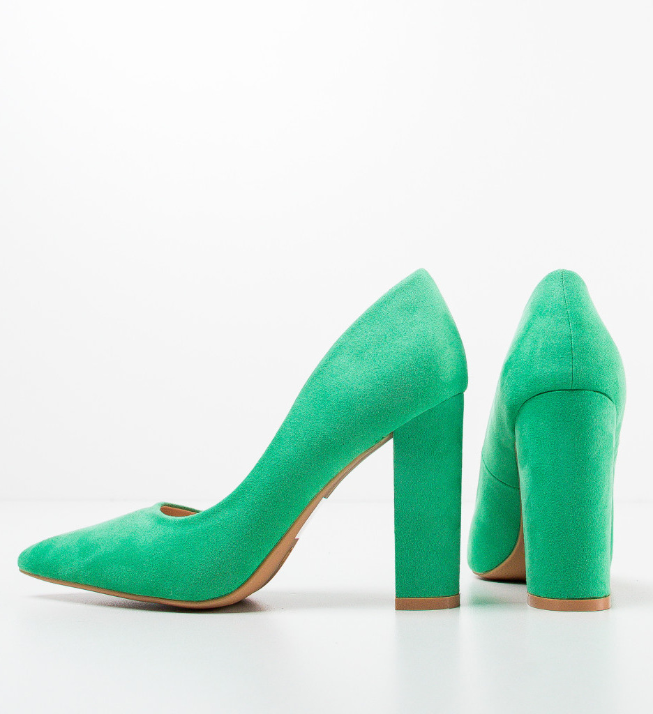Pantofi Hofer Verzi cu Toc Eleganți - imagine 6