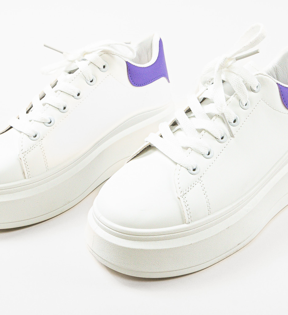 Sneakers Dama Sasha Albi - Confort și Stil - imagine 7