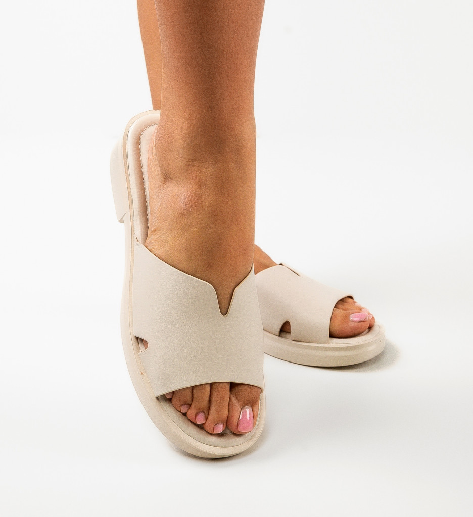 Papuci Dama Cali Bej - Confort și Eleganță - imagine 4