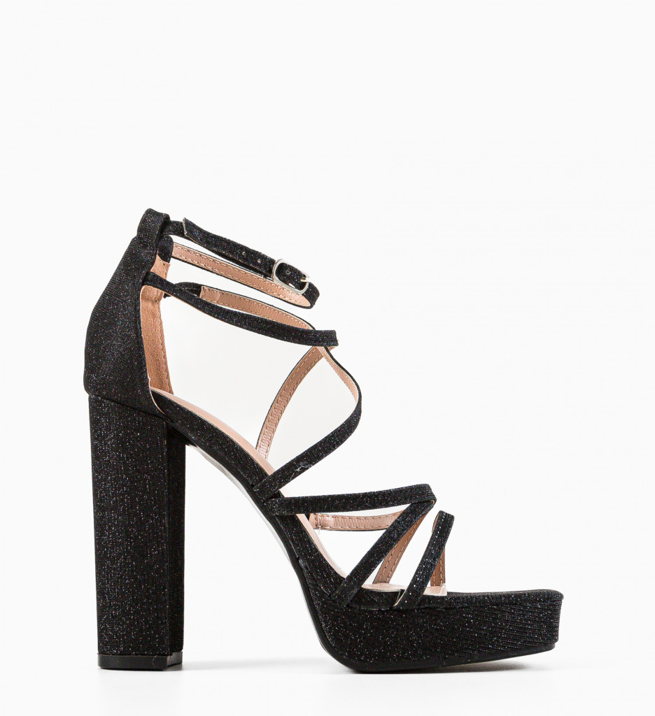 Sandale Hanson cu Toc Negre - Eleganță Maximă - imagine 4