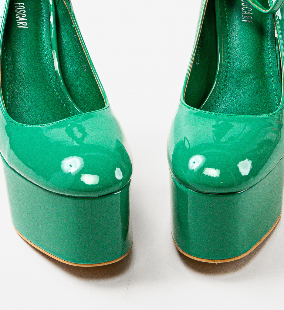 Pantofi Elysia Verzi cu Toc Elegant - imagine 5