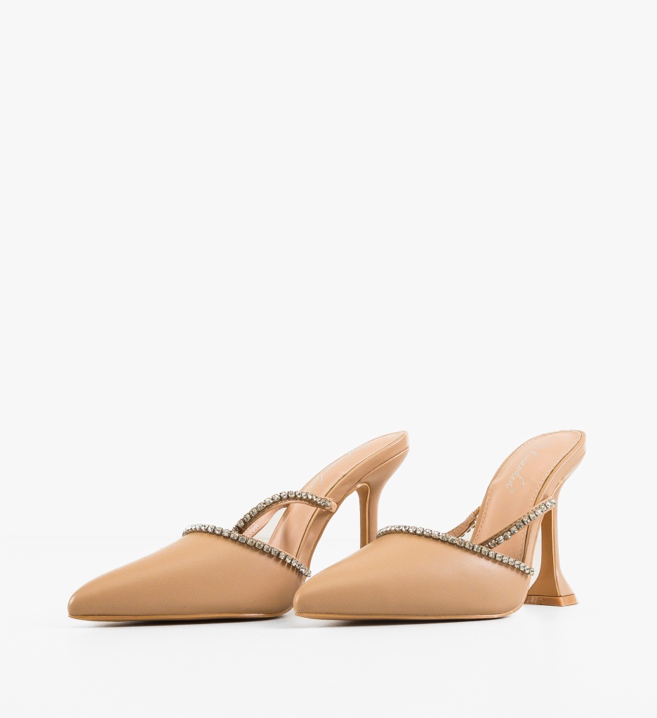 Pantofi Dama Leslie Nude cu Toc Eleganți - imagine 5
