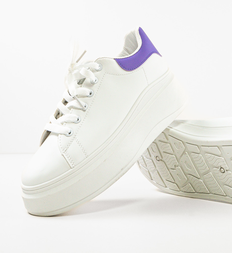 Sneakers Dama Sasha Albi - Confort și Stil - imagine 8