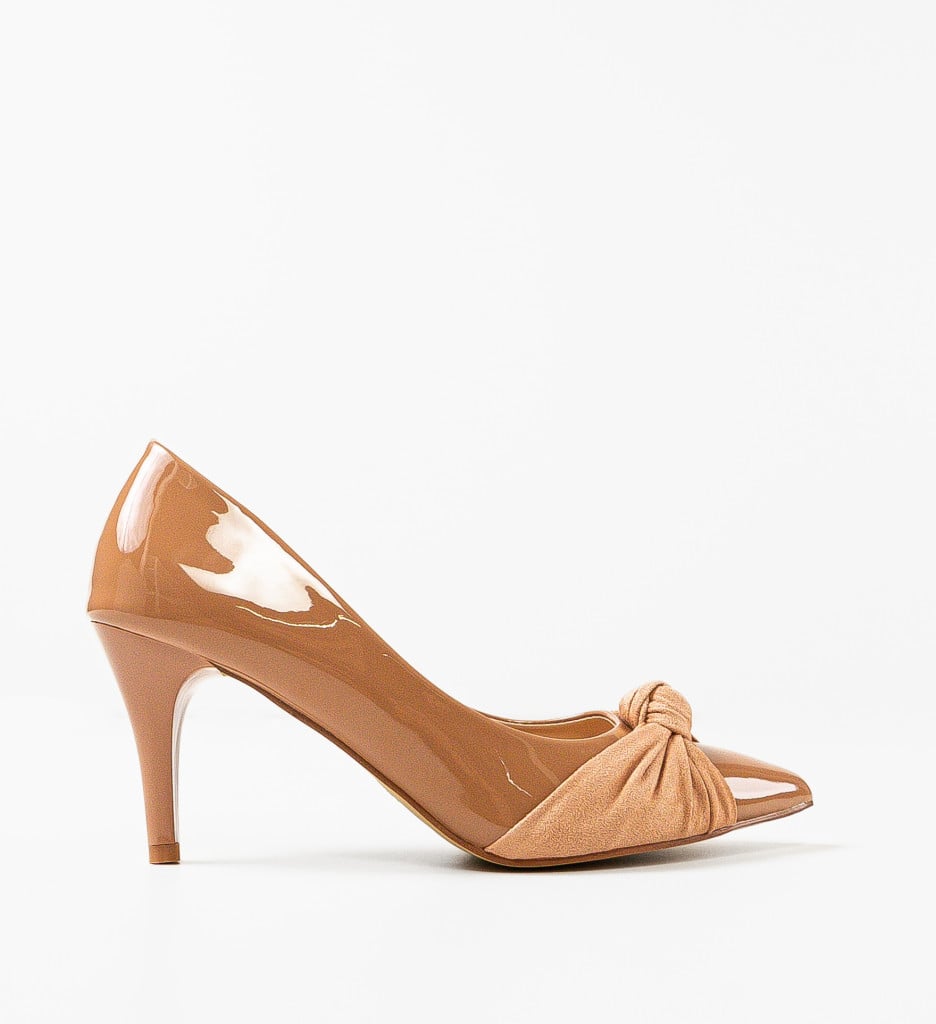 Pantofi Dama Oprez Nude cu Toc Eleganți - imagine 5