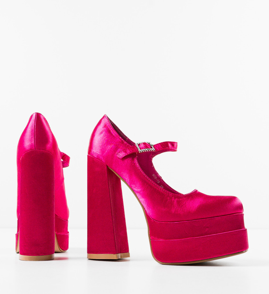 Appro Pantofi Dama Fuchsia cu Toc Elegant - imagine 7