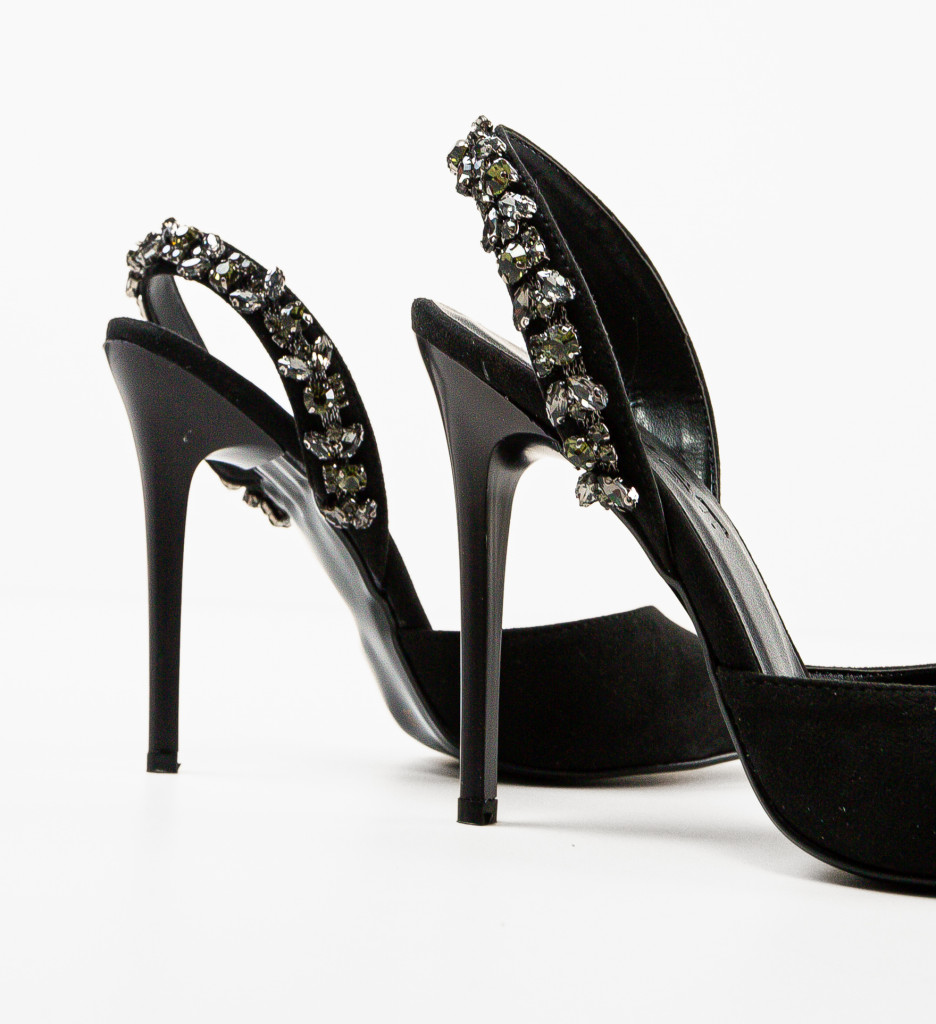 Pantofi Tilda Negri Eleganți cu Toc - imagine 7