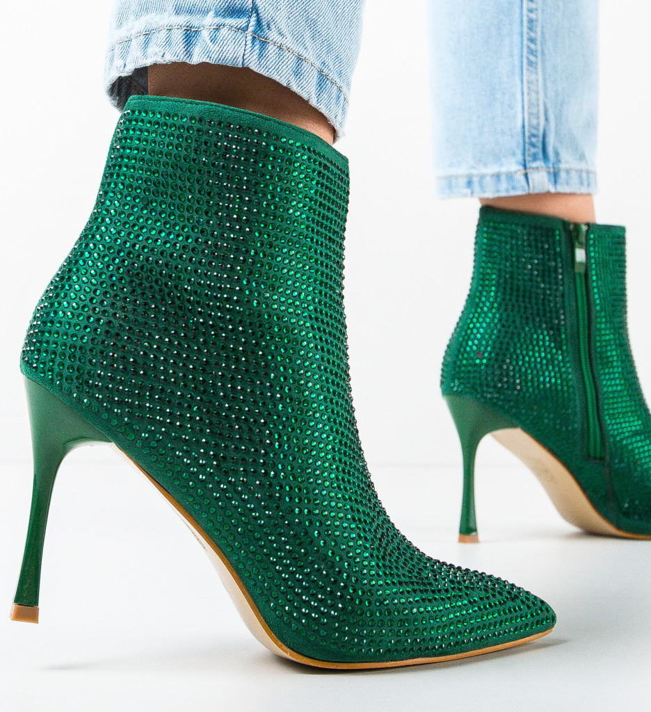 Botine Dama Zayne Verzi - Eleganță și Stil