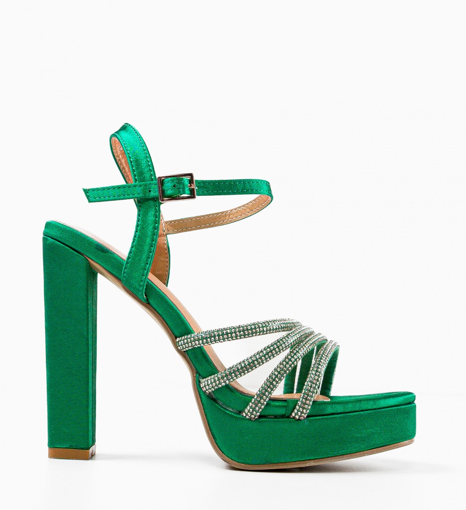 Sandale Lisbeth Verzi cu Toc Elegante - Stil Refinat - imagine 4