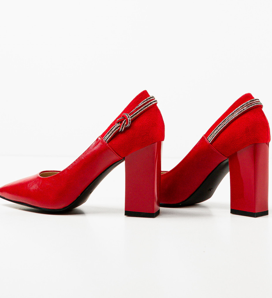 Pantofi cu Toc Gergina Rosii - Eleganță și Stil - imagine 5